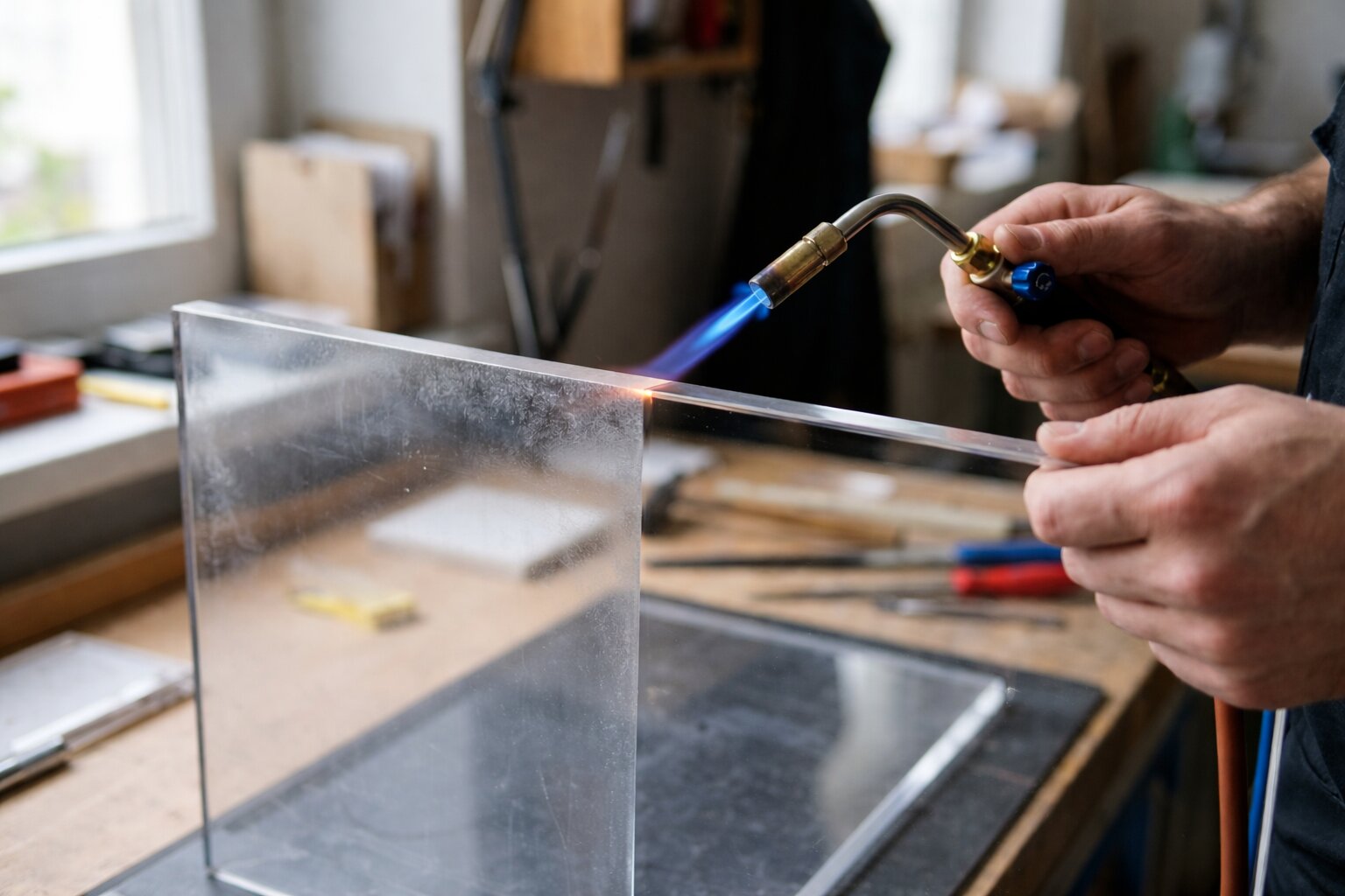 Obróbka ogniowa plexi